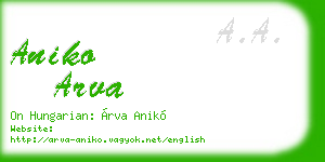 aniko arva business card