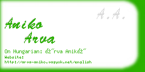 aniko arva business card